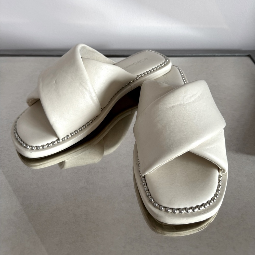 BCBGeneration Cream Tabby Slide Sandal
